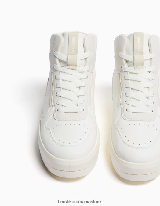 Bershka femei adidași înalți contrastanți alb Z86D2091 încălţăminte