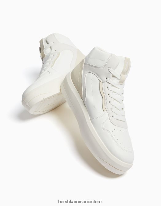 Bershka femei adidași înalți contrastanți alb Z86D2091 încălţăminte