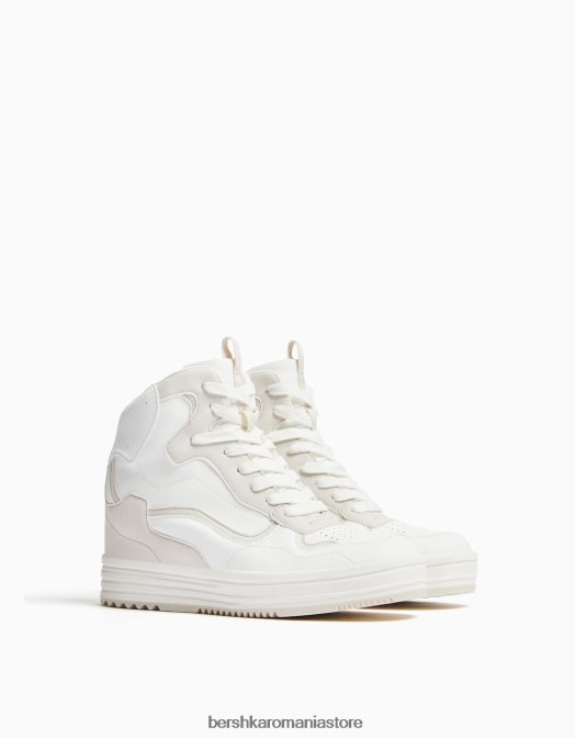 Bershka femei adidași înalți cu pană interioară multicolor Z86D2118 încălţăminte