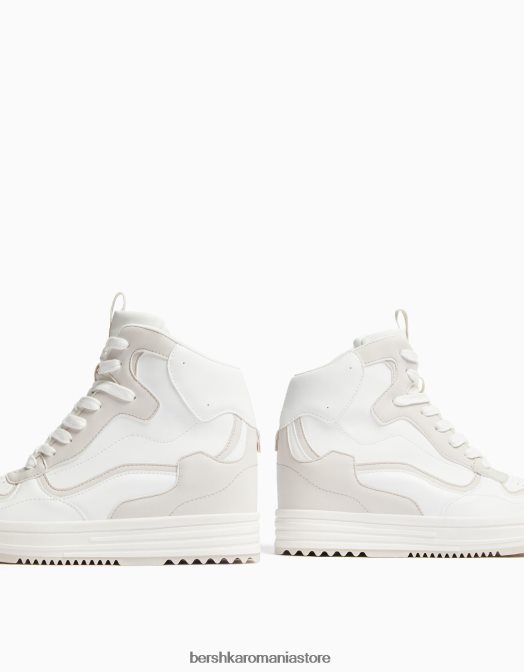 Bershka femei adidași înalți cu pană interioară multicolor Z86D2118 încălţăminte