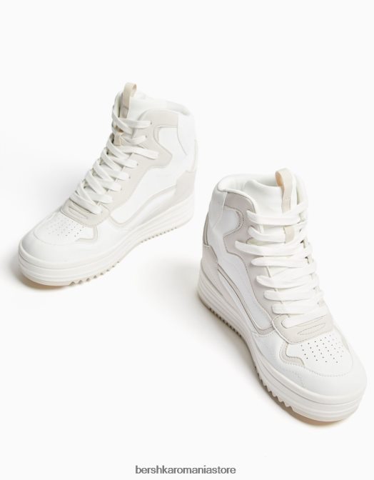 Bershka femei adidași înalți cu pană interioară multicolor Z86D2118 încălţăminte