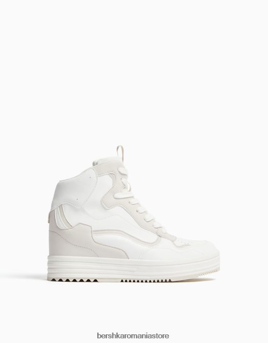 Bershka femei adidași înalți cu pană interioară multicolor Z86D2118 încălţăminte