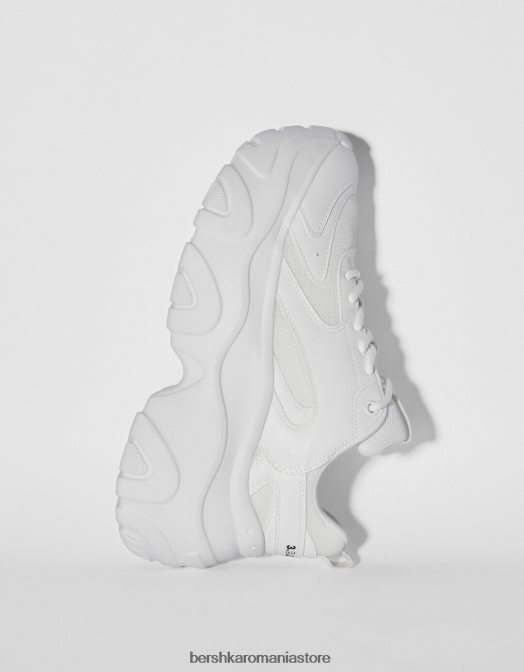 Bershka femei adidasi cu plasa contrastanta si talpa xl alb Z86D2098 încălţăminte