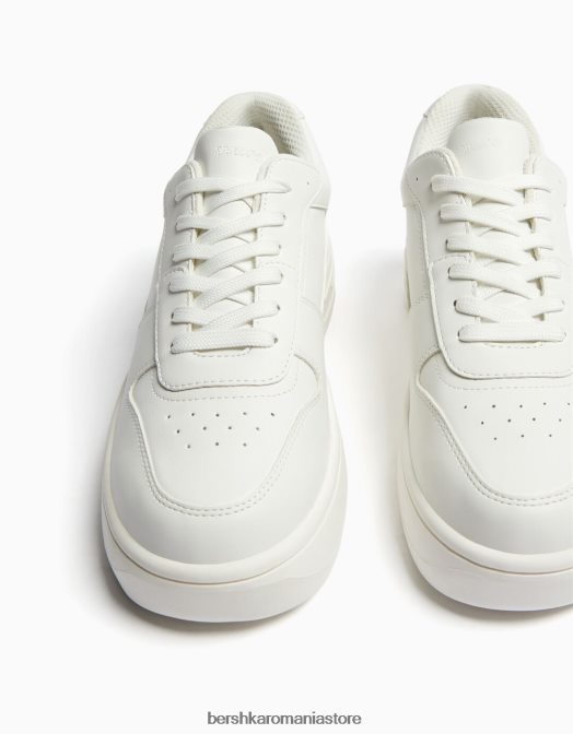 Bershka femei adidasi cu platforma cu detaliu cusaturi alb Z86D2131 încălţăminte