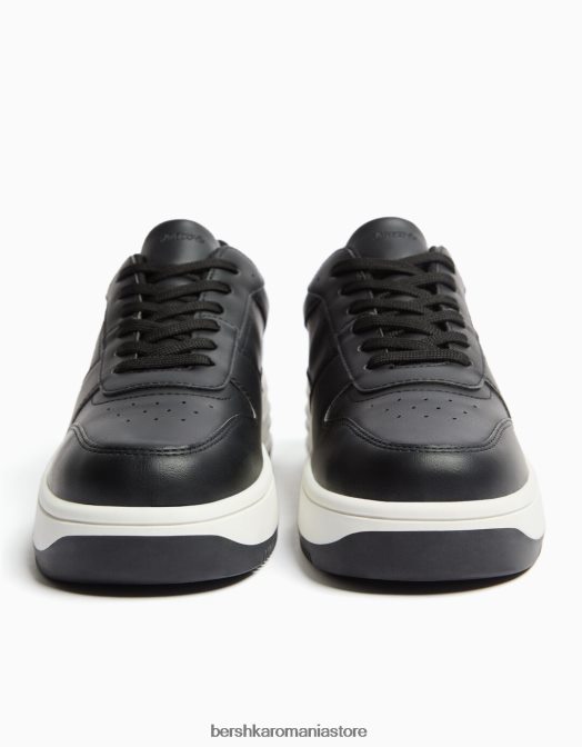 Bershka femei adidasi cu platforma cu detaliu cusaturi negru Z86D2130 încălţăminte