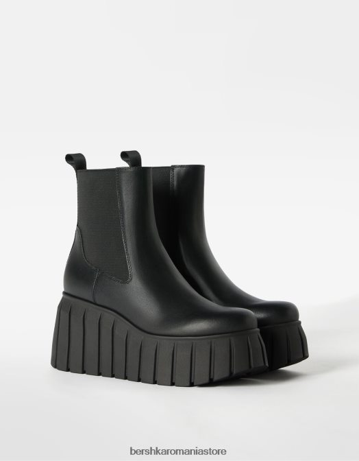 Bershka femei Botine cu platforma xl cu gore elastice negru Z86D2307 încălţăminte