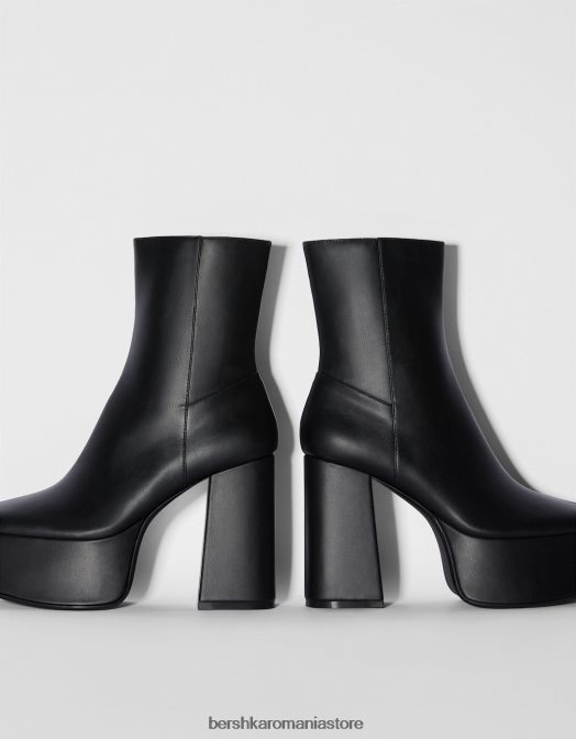 Bershka femei Botine cu toc înalt cu platformă xl negru Z86D2297 încălţăminte