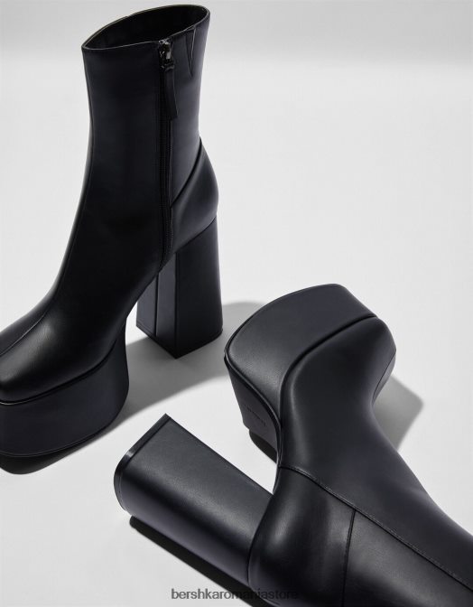 Bershka femei Botine cu toc înalt cu platformă xl negru Z86D2297 încălţăminte