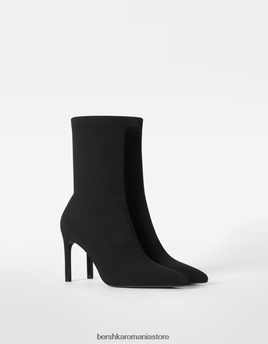 Bershka femei botine croite cu toc înalt negru Z86D2274 încălţăminte