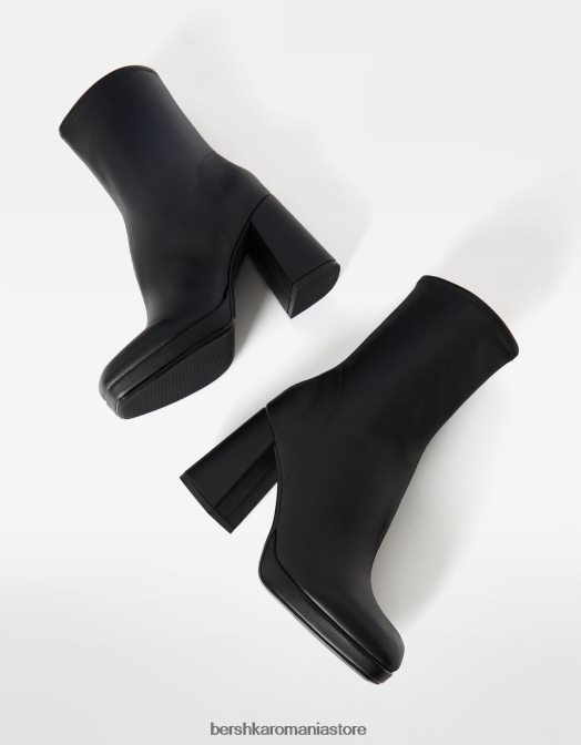 Bershka femei botine cu platformă mini cu toc înalt montate negru Z86D2321 încălţăminte