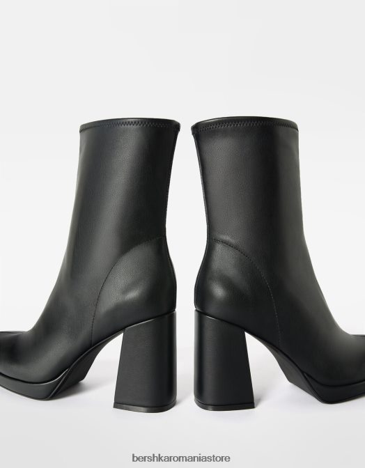 Bershka femei botine cu platformă mini cu toc înalt montate negru Z86D2321 încălţăminte
