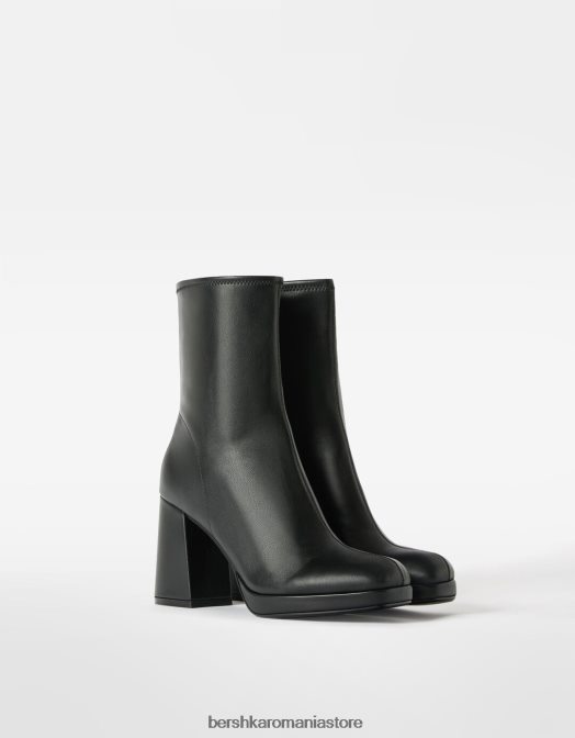 Bershka femei botine cu platformă mini cu toc înalt montate negru Z86D2322 încălţăminte