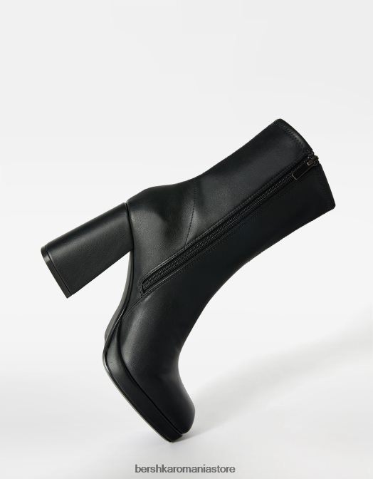 Bershka femei botine cu platformă mini cu toc înalt montate negru Z86D2322 încălţăminte