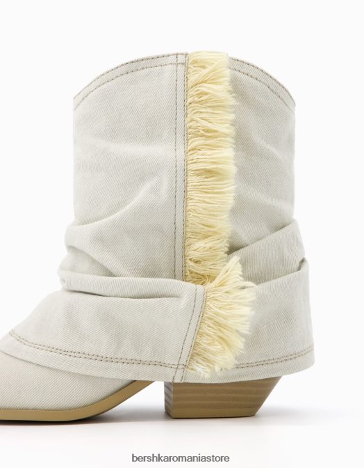 Bershka femei botine de cowboy din denim cu franjuri nu spăla Z86D1834 încălţăminte