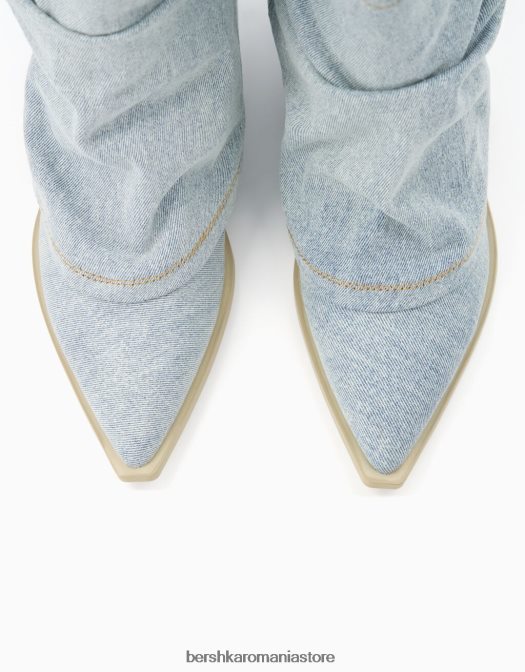 Bershka femei botine de cowboy din denim cu franjuri spălat albastru Z86D1833 încălţăminte