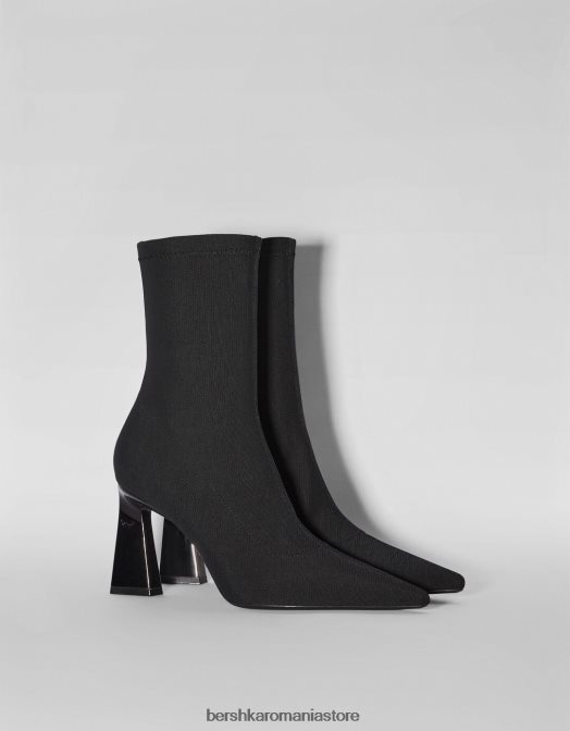 Bershka femei botine montate cu toc metalic negru Z86D2325 încălţăminte