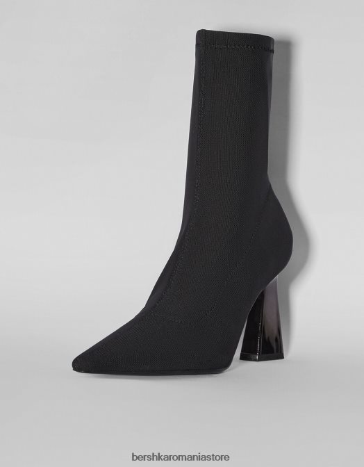 Bershka femei botine montate cu toc metalic negru Z86D2325 încălţăminte