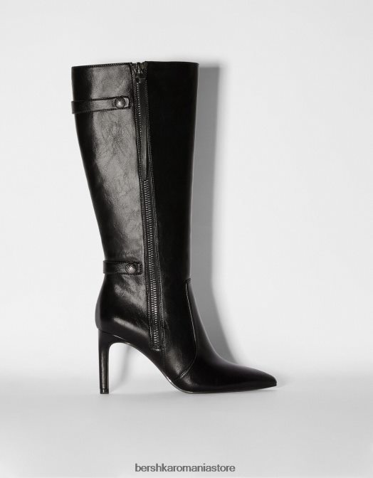 Bershka femei cizme cu toc stiletto cu detalii metalice negru Z86D2324 încălţăminte
