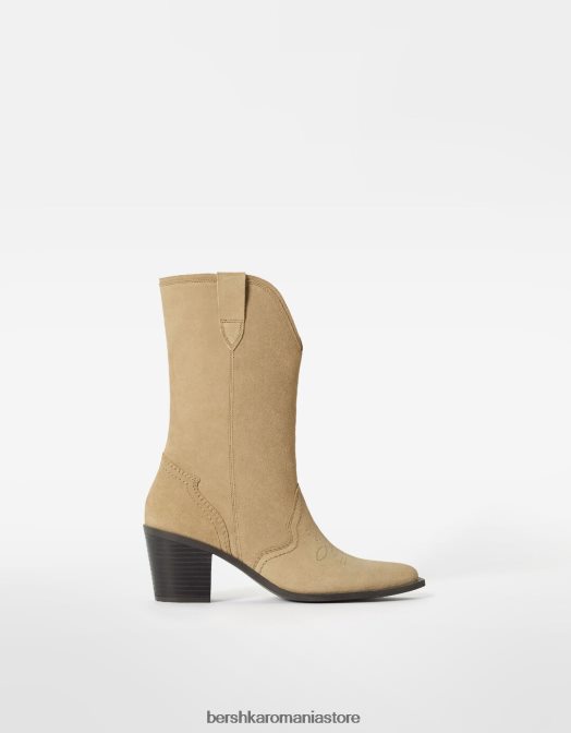 Bershka femei cizme de cowboy cu toc din piele exclusiv Z86D1938 încălţăminte