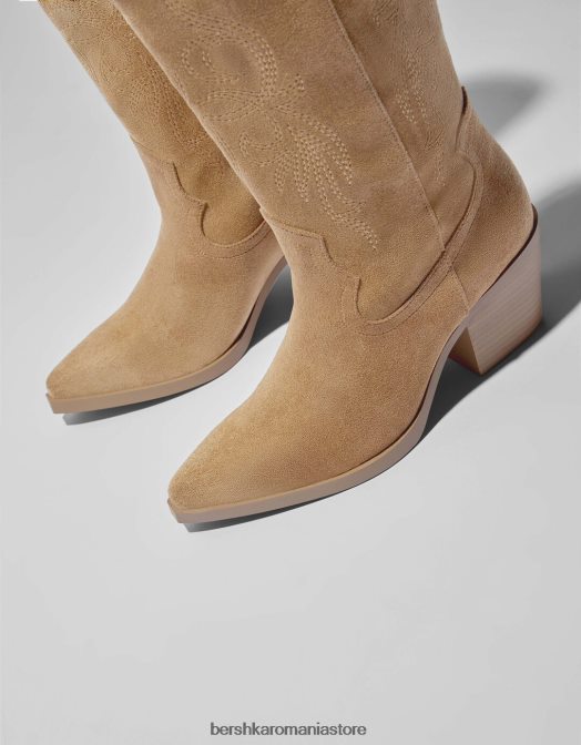 Bershka femei cizme de cowboy cu toc nisip Z86D2286 încălţăminte