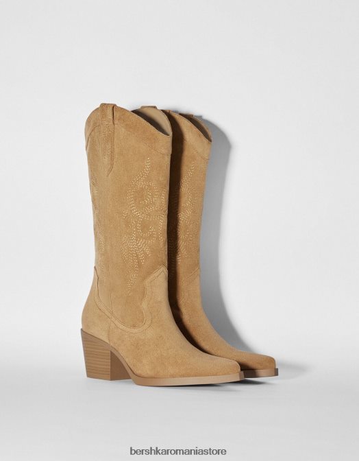 Bershka femei cizme de cowboy cu toc nisip Z86D2333 încălţăminte