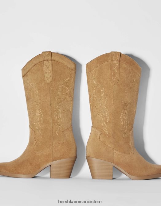 Bershka femei cizme de cowboy cu toc nisip Z86D2333 încălţăminte