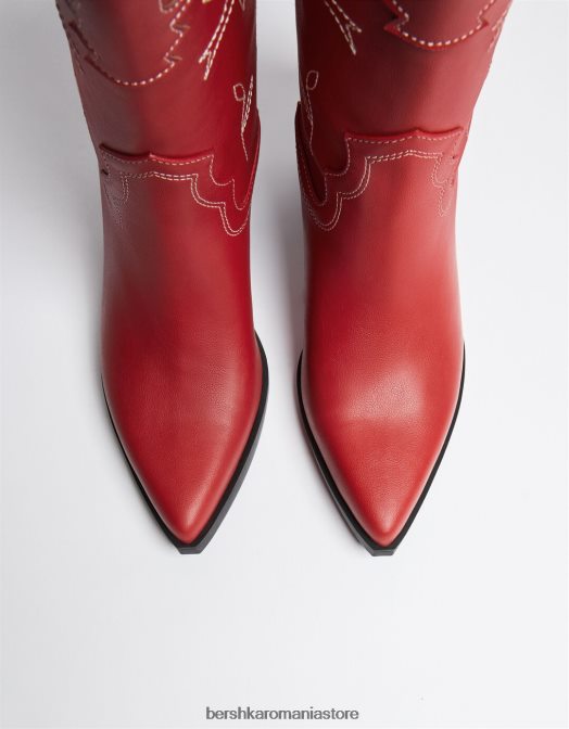 Bershka femei cizme de cowboy cu toc roșu Z86D1915 încălţăminte