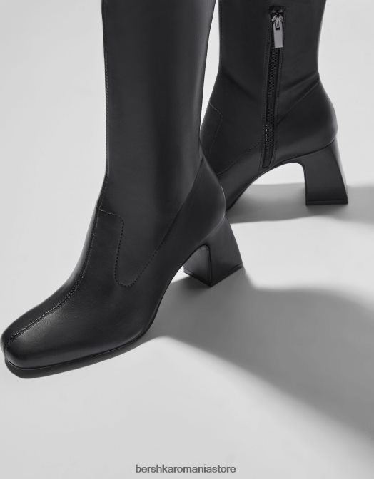 Bershka femei cizme peste genunchi cu toc mijlociu negru Z86D2301 încălţăminte