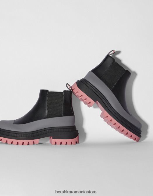Bershka femei botine plate cu talpă colorată multicolor Z86D2317 încălţăminte