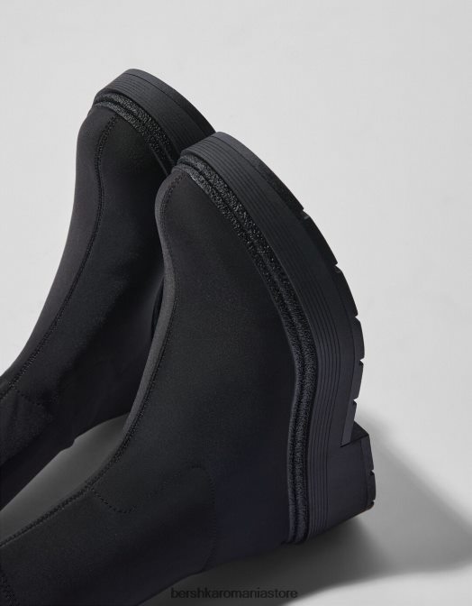 Bershka femei botine plate montate negru Z86D2305 încălţăminte