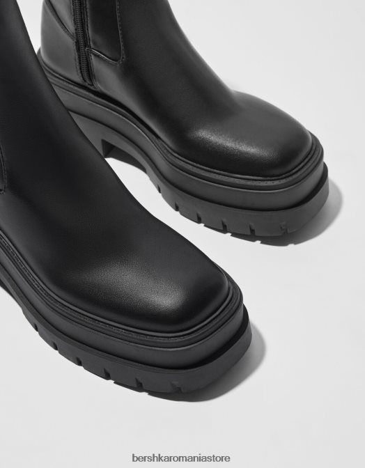 Bershka femei cizme cu platformă montate negru Z86D2280 încălţăminte