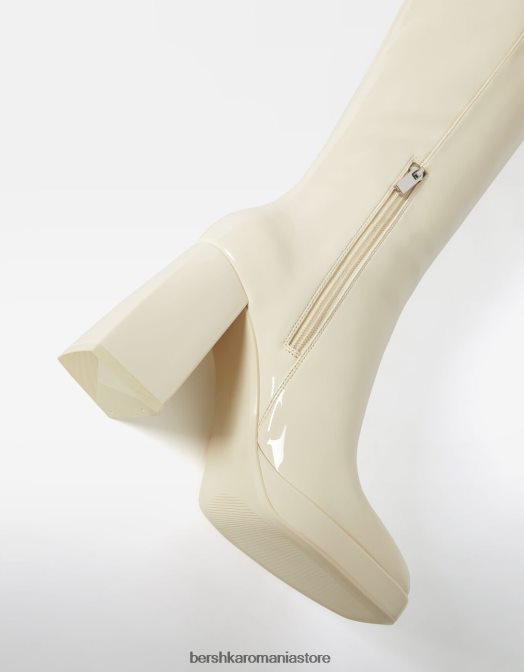 Bershka femei cizme mini cu platformă cu toc înalt ecru Z86D2309 încălţăminte