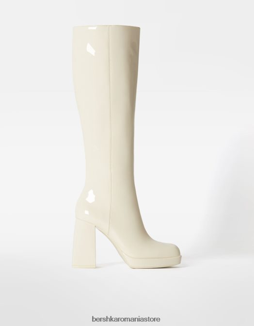 Bershka femei cizme mini cu platformă cu toc înalt ecru Z86D2309 încălţăminte