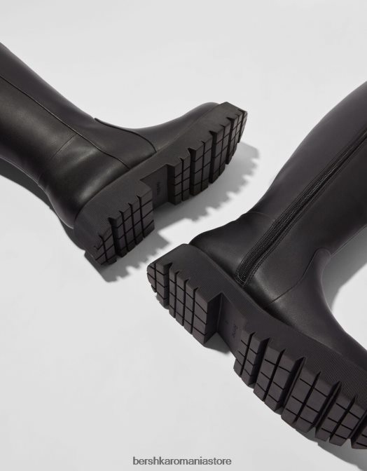 Bershka femei cizme plate de bază negru Z86D2283 încălţăminte