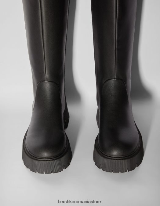 Bershka femei cizme plate de bază negru Z86D2283 încălţăminte
