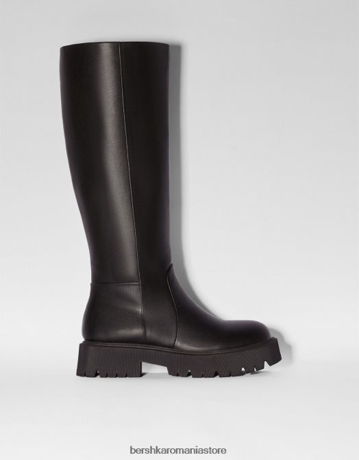 Bershka femei cizme plate de bază negru Z86D2283 încălţăminte