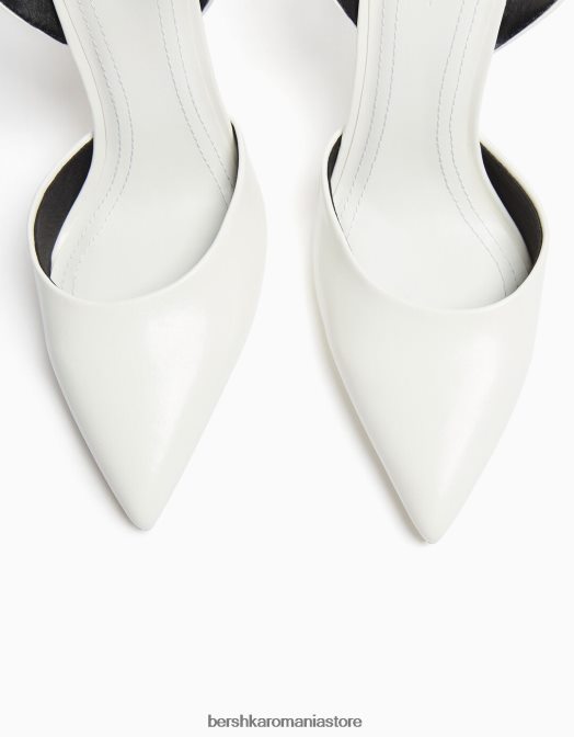 Bershka femei pantofi cu curea cu toc alb Z86D2251 încălţăminte