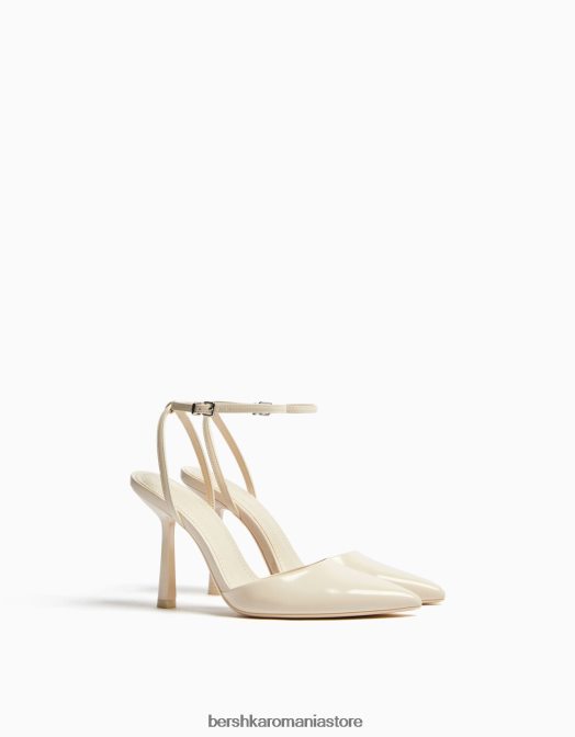 Bershka femei pantofi cu curea cu toc ecru Z86D2252 încălţăminte