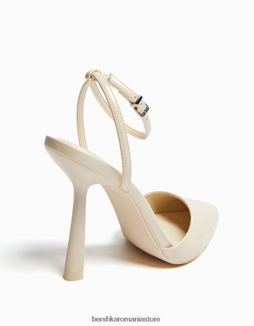 Bershka femei pantofi cu curea cu toc ecru Z86D2252 încălţăminte