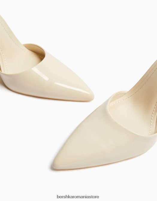 Bershka femei pantofi cu curea cu toc ecru Z86D2252 încălţăminte