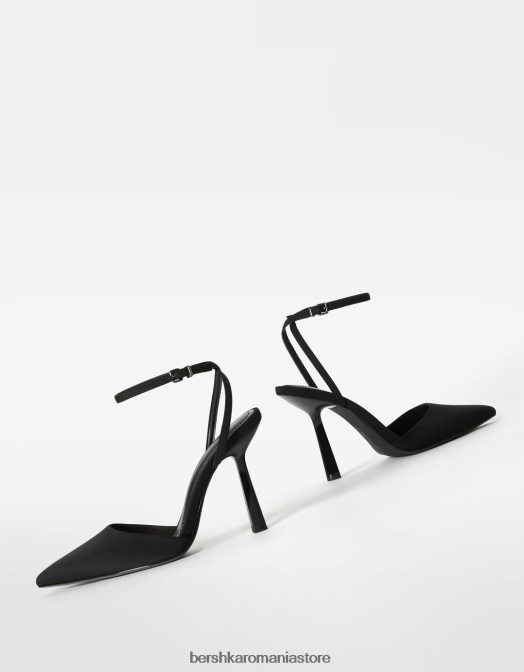 Bershka femei pantofi cu curea cu toc negru Z86D2261 încălţăminte