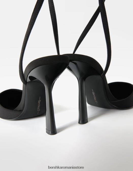 Bershka femei pantofi cu curea cu toc negru Z86D2261 încălţăminte