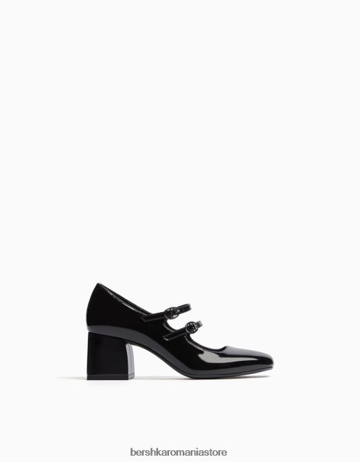 Bershka femei pantofi cu toc bloc mary jane negru Z86D2268 încălţăminte