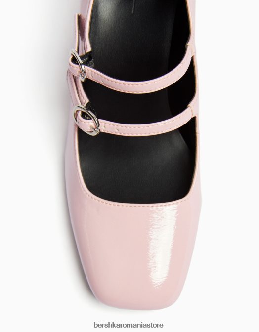 Bershka femei pantofi cu toc bloc mary jane roz Z86D2270 încălţăminte