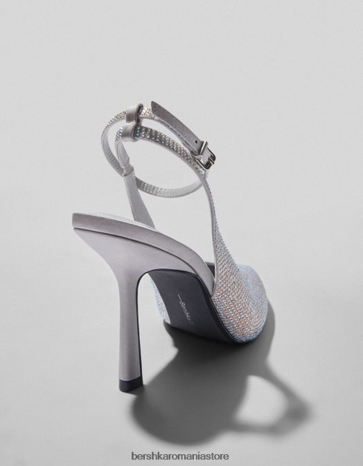 Bershka femei pantofi cu toc înalt cu bijuterie argint Z86D2265 încălţăminte