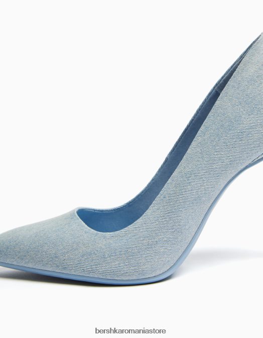 Bershka femei pantofi din denim cu toc înalt spălat albastru Z86D1920 încălţăminte