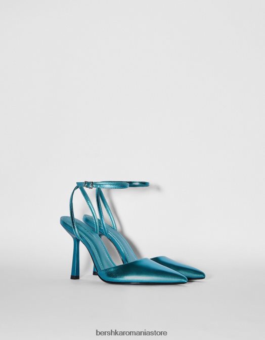 Bershka femei pantofi metalici cu toc înalt albastru Z86D2257 încălţăminte