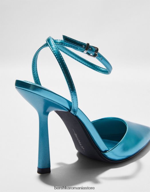 Bershka femei pantofi metalici cu toc înalt albastru Z86D2257 încălţăminte