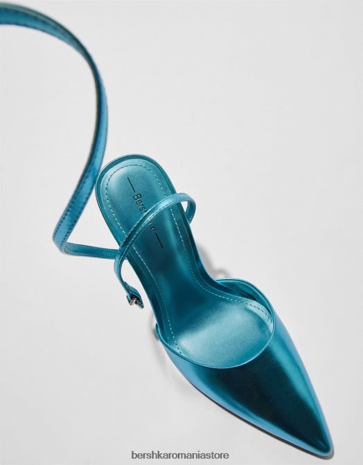Bershka femei pantofi metalici cu toc înalt albastru Z86D2257 încălţăminte