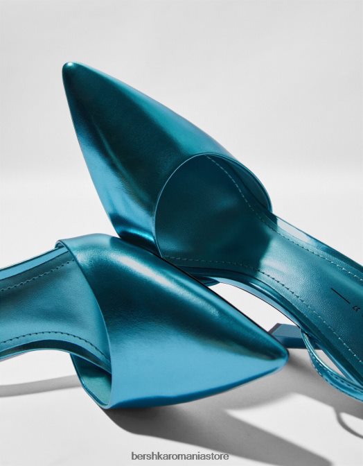 Bershka femei pantofi metalici cu toc înalt albastru Z86D2257 încălţăminte